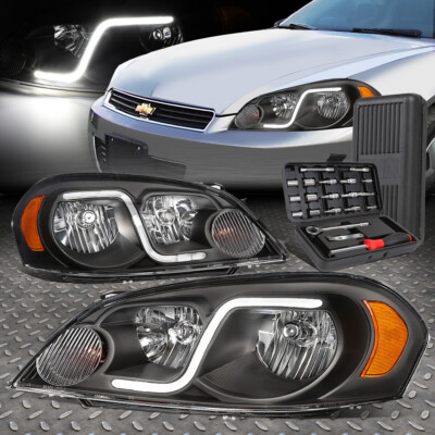 ДЛЯ 06-16 CHEVY IMPALA LIMITED СВЕТОДИОДНЫЕ УГЛОВЫЕ ФАРЫ DRL ЧЕРНОГО ЯНТАРНОГО ЦВЕТА + НАБОР ИНСТРУМЕНТОВ