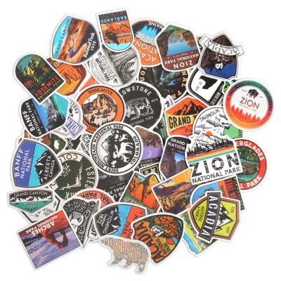 US National Parks Vinyl Sticker Set | Nationalpark Aufkleber | PVC Decals 50 Stk