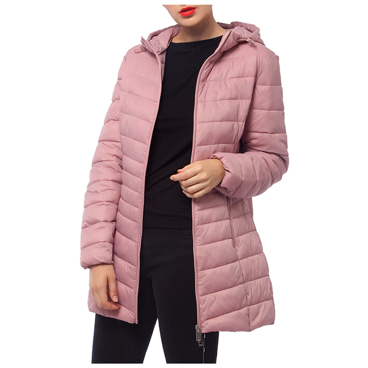 Rokka&Rolla Women's Long Puffer Jacket Lightweight Packable Winter Hooded Coat