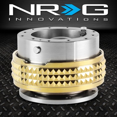 БЫСТРОРАЗЪЕМНОЕ АЛЮМИНИЕВОЕ РУЛЕВОЕ КОЛЕСО NRG С 6 БОЛТАМИ 2.1 ИЗ ОРУЖЕЙНОГО МЕТАЛЛА/ ЗОЛОТОГО КОЛЬЦА В ФОРМЕ ПИРАМИДЫ