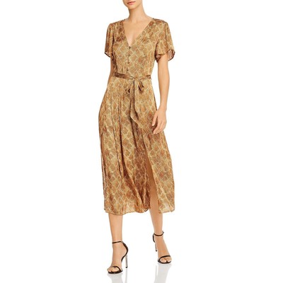 

Женское коктейльное платье Paige Alayna Bronze Satin Snake с поясом  BHFO 0877, Бронза