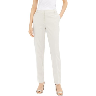 Женские бежевые брюки Alfani средней посадки с комфортным поясом и прямыми штанинами 8 BHFO 1936