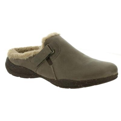 

Женские кожаные слипоны с подкладкой из искусственного меха Clarks Roseville, Dark taupe leather, Roseville Clog