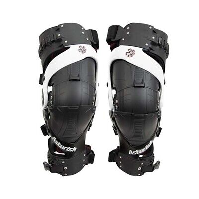 Asterisk Ultra Cell 3.0 Knee Braces White/Black Pair Medium Size