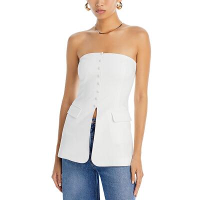 Fore Womens Slit Strapless Special Occasion Peplum Top Shirt BHFO 9547
