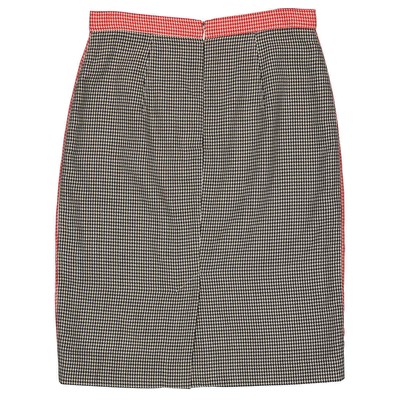 Pre-owned Burberry Houndstooth Two-tone Wool Skirt