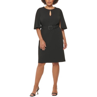 Женское черное миди-платье-футляр Calvin Klein с поясом Plus 22W BHFO 9781