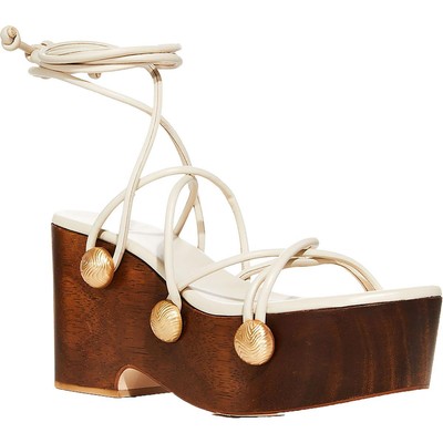Женские босоножки на платформе из кожи цвета слоновой кости Cult Gaia, средний размер 36,5 (B,M), BHFO 9336