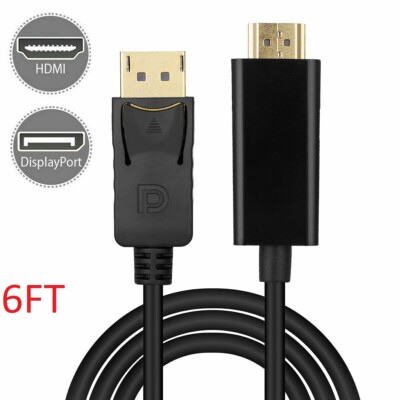6FT Display Port DP to HDMI Cable Adapter Converter Audio Video PC HDTV LOT