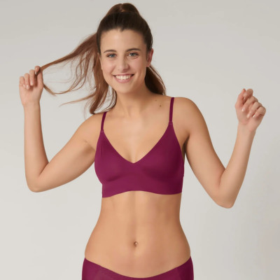 SLOGGI Body Adapt Bralette Burgundy UK XS BRAND NEW