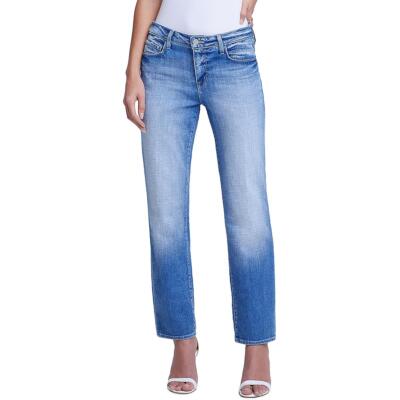 LAgence Womens Marjorie Blue Faded Denim Straight Leg Jeans 28 BHFO 3070