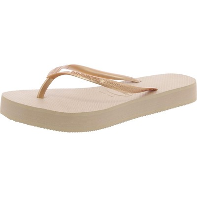 Женские босоножки-стринги Havaianas золотистого цвета с открытым носком, размер 9-10, средний (B, M), BHFO 6179