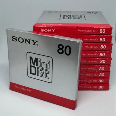 Sony Mini Disc MDW80T MD Blank 80 Minutes Recordable 10 Discs Set