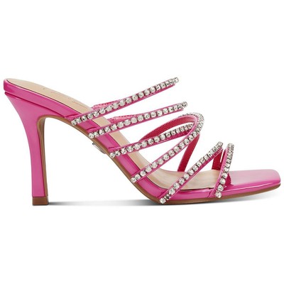 Талия Соди/ женские туфли на высоком каблуке с ремешками и стразами, украшенные георгинами, BHFO 4634