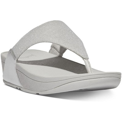 Модные женские босоножки Lulu Shimmerlux серебристого цвета на танкетке 9 Medium (B,M) BHFO 2203