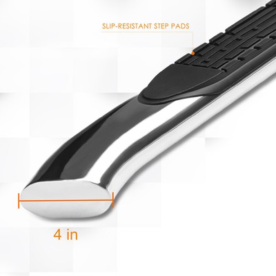 For 04-14 Ford F150 Regular Cab Curved Oval 4"Step Nerf Bar Running Board Chrome