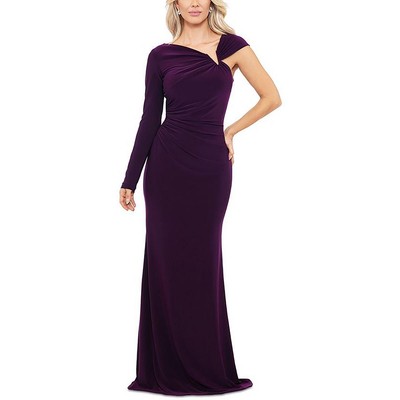 Женское фиолетовое асимметричное длинное вечернее платье Betsy & Adam 12 BHFO 2132