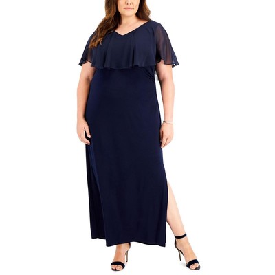 

Вечернее платье с рукавом-накидкой Connected Apparel Womens Navy Plus  BHFO 0843