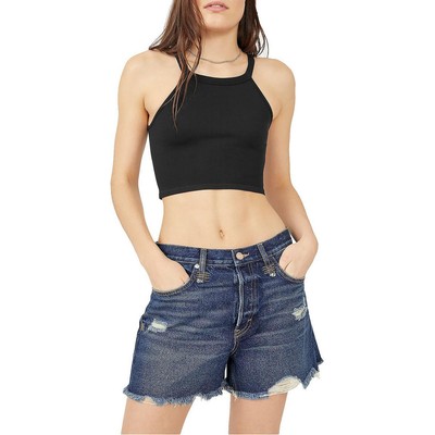 Интимно свободные люди, женская черная укороченная рубашка-майка на бретелях M/L BHFO 6869