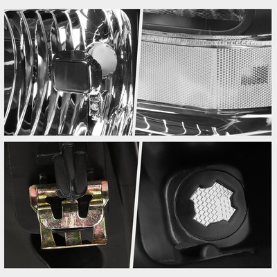 For 08-10 Ford F250/F350 Super Duty Black Housing Headlight Clear Corner Lamps