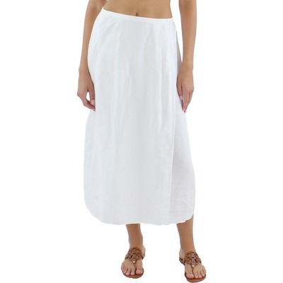 

Женская белая легкая юбка с запахом Eileen Fisher из органического льна  BHFO 7036, Белый