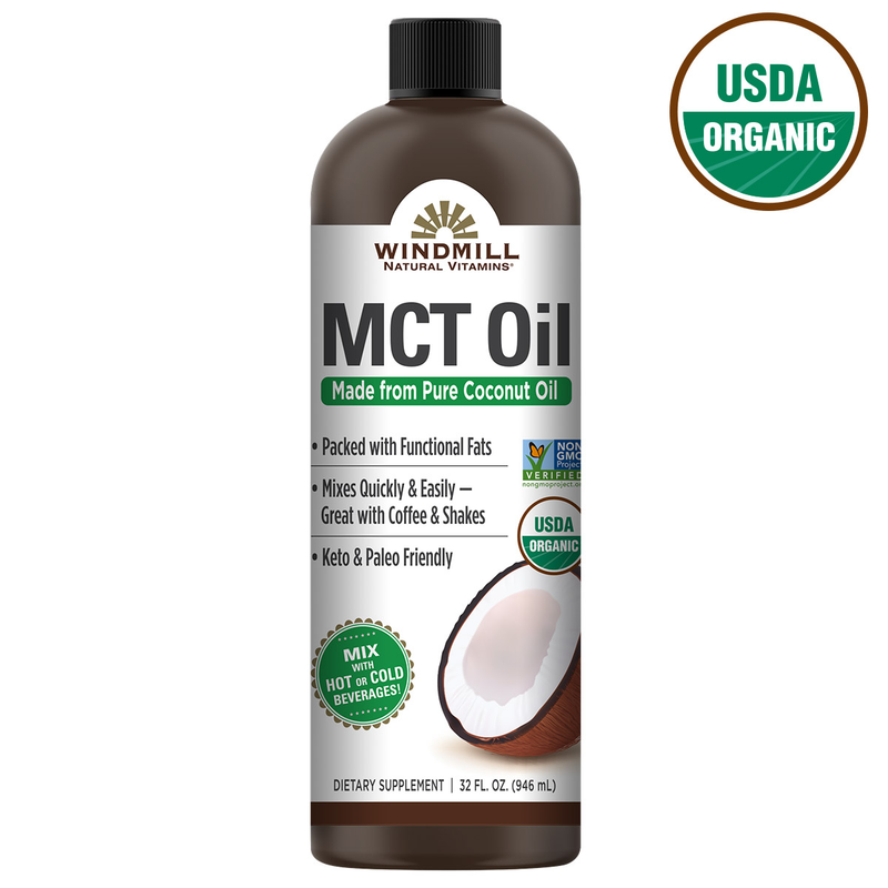 Windmill USDA Certified Organic MCT Oil, 32 Ounces, USA EXP DEC 2023