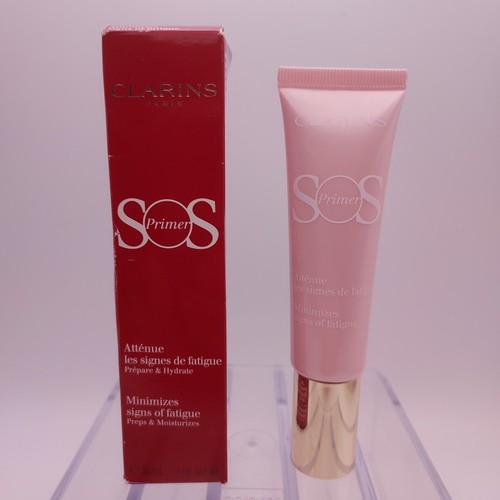 CLARINS SOS Primer Minimizes Signs of Fatigue Preps & Moisturizes 1oz 01 ROSE
