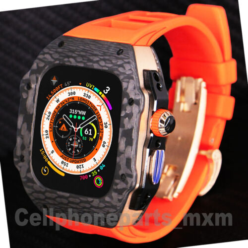 Mod Kit Carbon Fibre Case Rubber Band For Apple Watch Ultra Mod Kit Carbon Fibre Case Rubber Band For Apple Watch Ultra