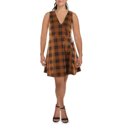 Женское плетеное платье-футляр Planet Gold в клетку с V-образным вырезом для юниорок BHFO 2200