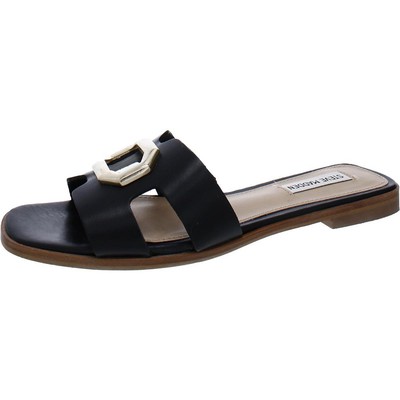 

Женские черные шлепанцы Steve Madden Harlene, размер 8, средний (B,M) BHFO 3846, Black leather