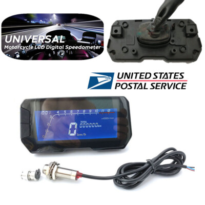 LCD Digital Display Speedometer Mph /Km/h ODO /RPM for 2&4 Cylinders Motorcycle