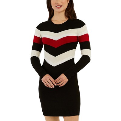 

Женское мини-платье-свитер металлик BCX с длинными рукавами BHFO 2466, Red/white