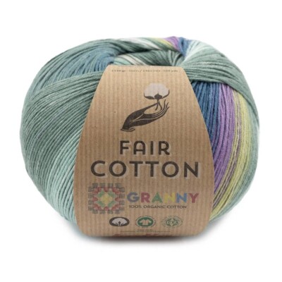 Katia ::Fair Cotton Granny #301:: 100% organic cotton Olive-Grape-DarkTeal-Green