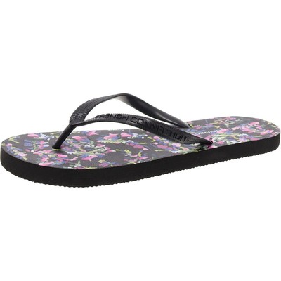 French Connection Womens Kendall Black Flip-Flops Shoes 8 Medium (B,M) BHFO 5242