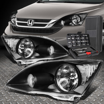 ДЛЯ 07-11 HONDA CRV ЧЕРНЫЙ КОРПУС ПРОЗРАЧНЫЙ УГЛОВОЙ ФАР НАБОР ФАРЫ + НАБОР ИНСТРУМЕНТОВ