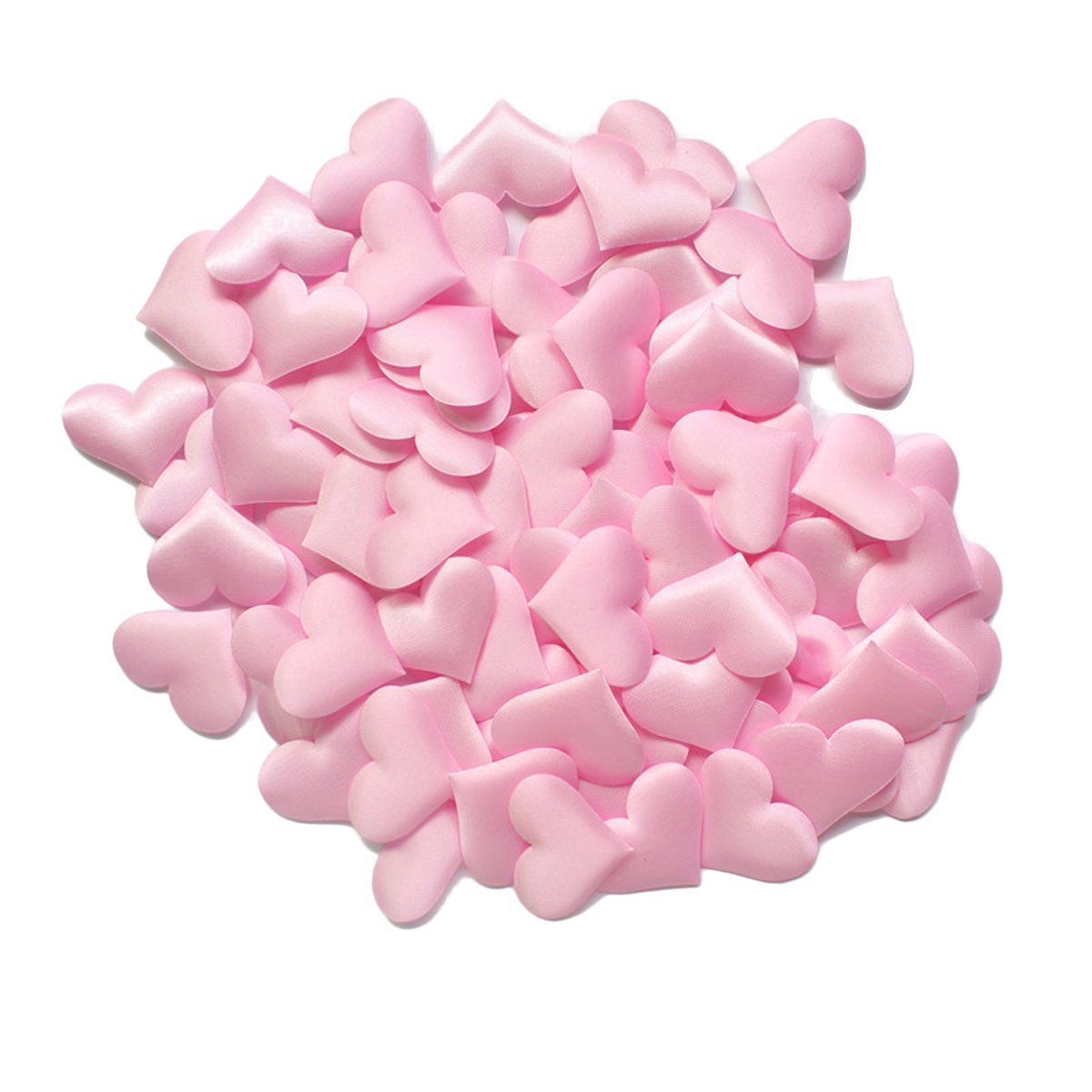 Set 100 Pezzi Cuori Cuoricini In Stoffa Decorativi Decorazione Rosa 1cm dfh