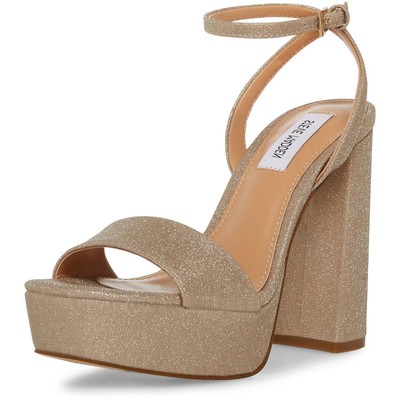 Женские босоножки на золотистом каблуке Steve Madden 6 среднего размера (B,M) BHFO 8078