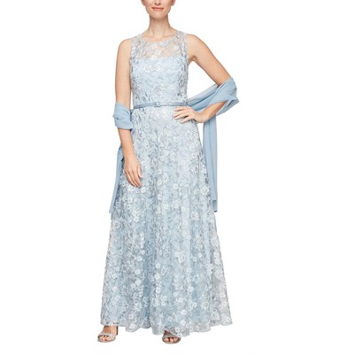 Alex Evenings Женское синее кружевное вечернее платье в полный рост 6 BHFO 4573