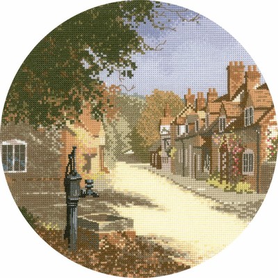 Heritage counted cross stitch kit Aida ''The Old Pump (A)'', JCOP441-A, diam 25,5 