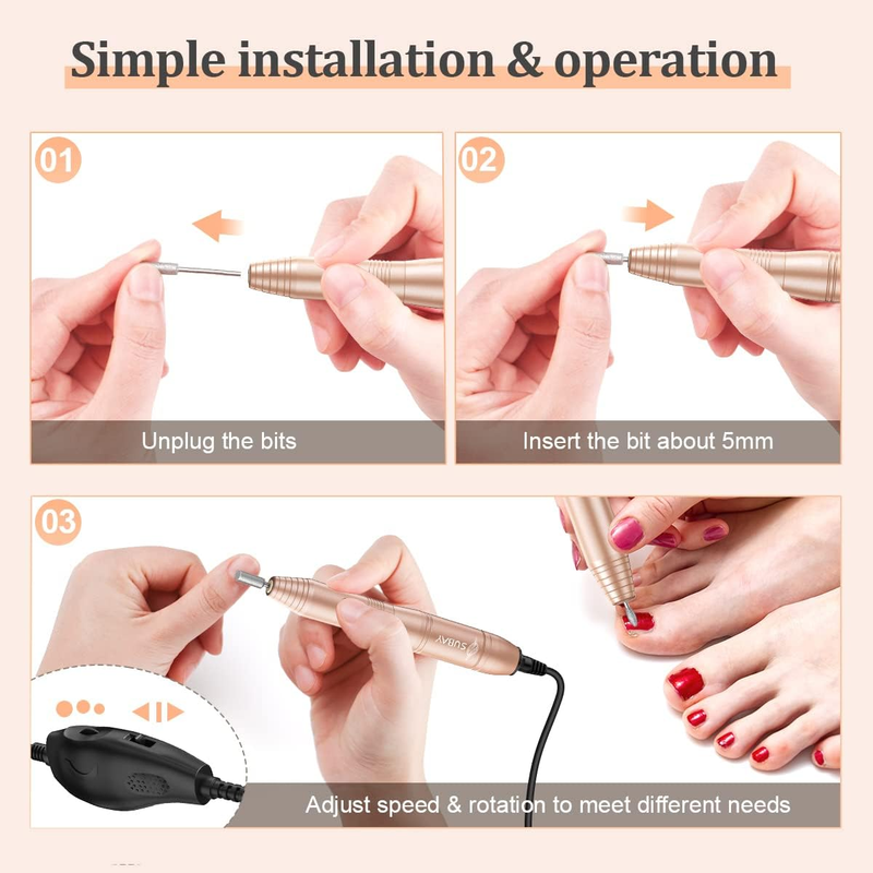 Portable Electric Nail Drill Machine,Compact Electric Nail File for Acrylic Nail