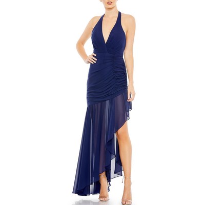 

Ieena for Mac Duggal Женское вечернее платье с бретелькой Hi-Low BHFO 4650, Navy