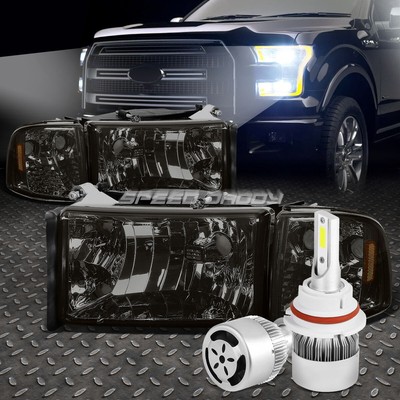 ЗАКОПЧЕННАЯ ФАРА КОРПУСА + ЯНТАРНЫЙ СВЕТ + БЕЛЫЙ СВЕТОДИОД 9004 HID + ВЕНТИЛЯТОР ДЛЯ ГРУЗОВИКА RAM 94-02