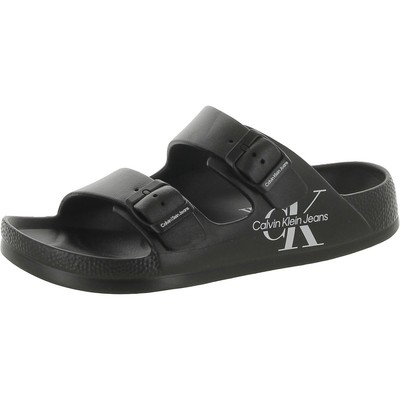 Calvin Klein Jeans Mens Zion Black Pool Slides Shoes 9 Medium (D) BHFO 3945