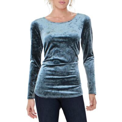 

Karen Kane Женский синий бархатный повседневный пуловер с длинными рукавами, рубашка  BHFO 3275