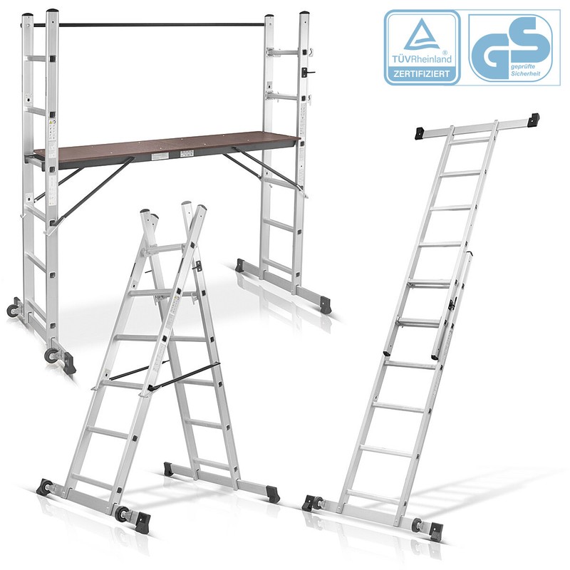 Stahlwerk Echafaudage D'Ã©Chelle 150kg Alu Escabeau Pliant Plate-Forme De Travail