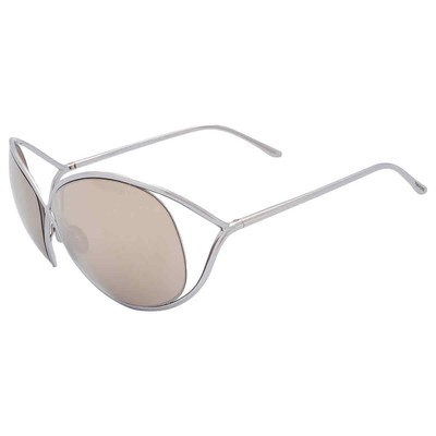 Pre-owned Tom Ford Nicoletta Special Edition Gold Mirror Butterfly Ladies Sunglasses