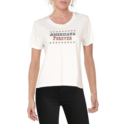 Женская футболка Girl Dangerous Americana Forever White Hi-Low, топ S BHFO 5629