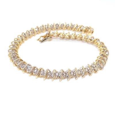 14K Yellow Gold 1 1/2 ct Natural Diamond Tennis Bracelet 7.5