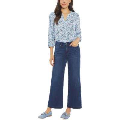 

NYDJ Womens Teresa Синие укороченные джинсовые широкие джинсы со средней посадкой  BHFO 8227, Bridgewater