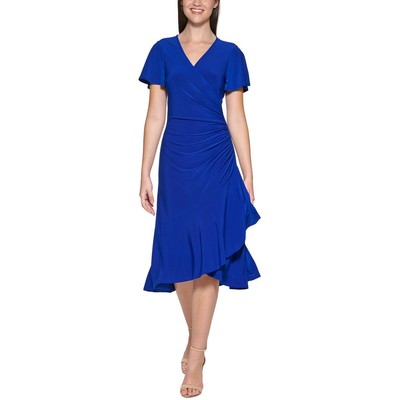 

Kensie Dresses Женское вечернее платье миди со сборками икрой BHFO 9066